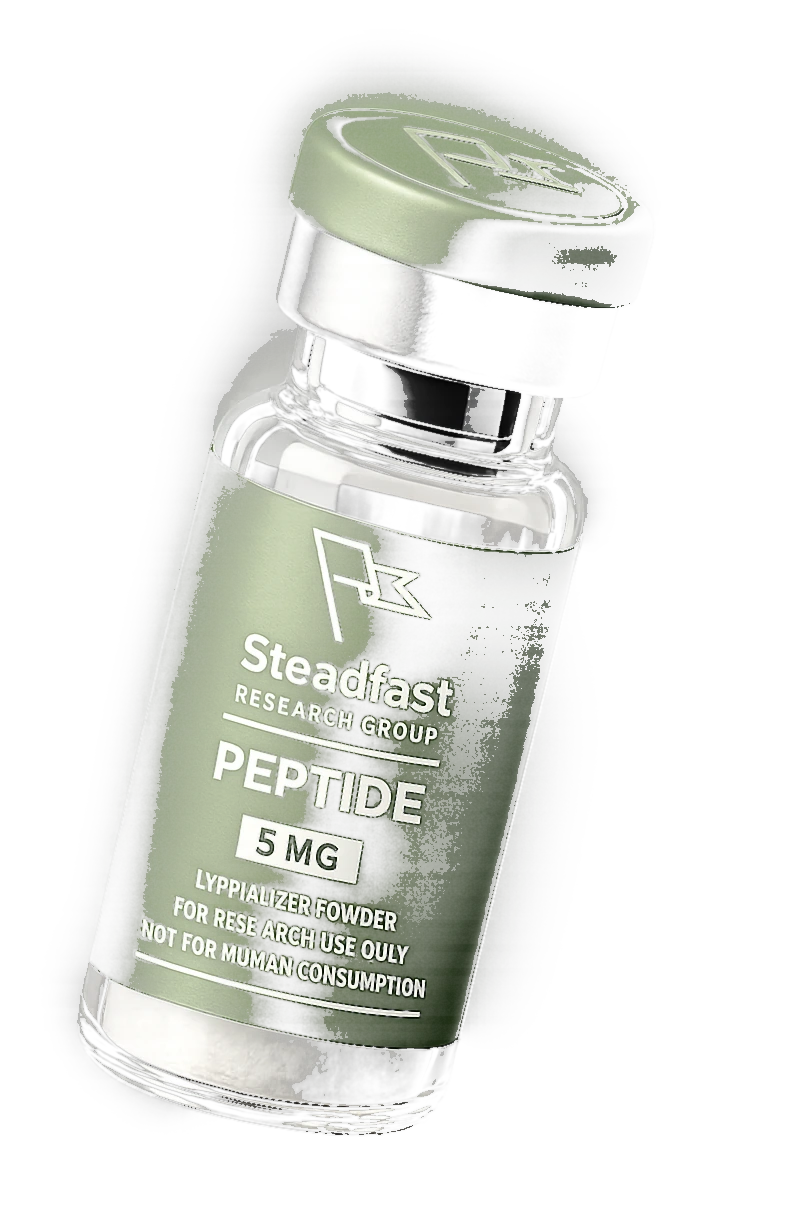 Steadfast Research Group peptide vial, 5 mg lyophilized powder